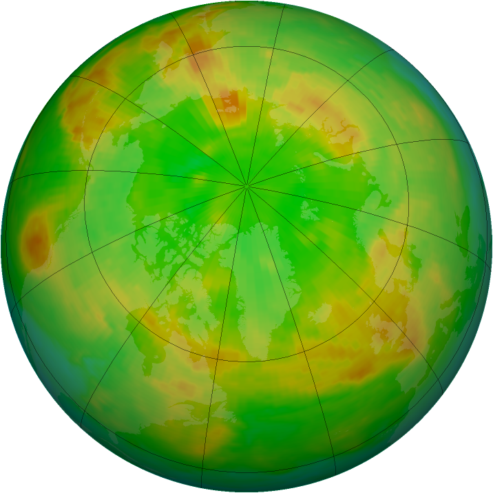 Arctic ozone map for 24 June 1980